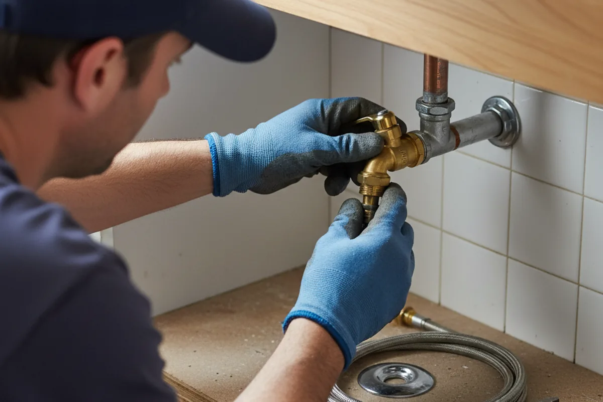 Shutoff valve and fitting work during Burst Pipe Repair in Springfield